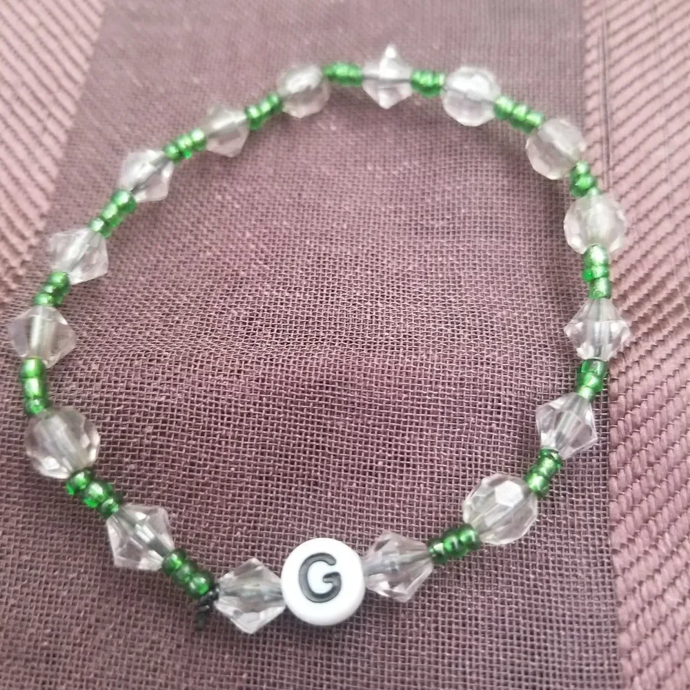 initial G Handmade Beaded bracelet